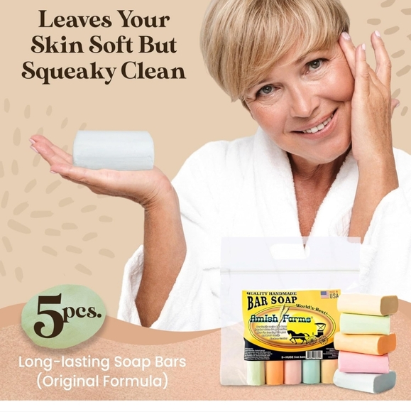 4 Pack of Amish Farm Soap total 20 bars vegan Soap Handmade Clean Scent - Picture 8 of 8